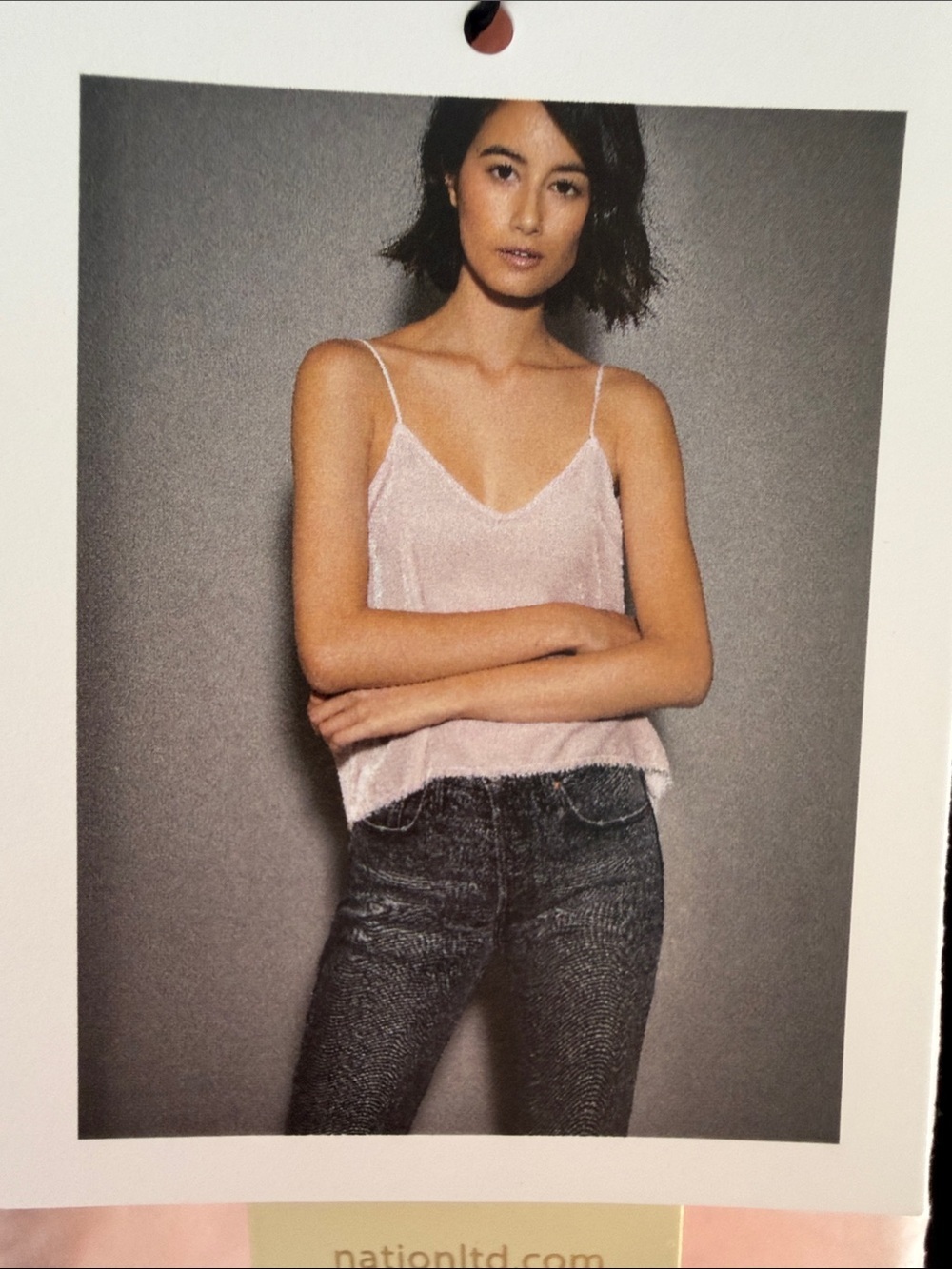 NEW Nation LTD Crushed Velvet Tank Size M Petal Pink Silk Blend Preppy Coquette